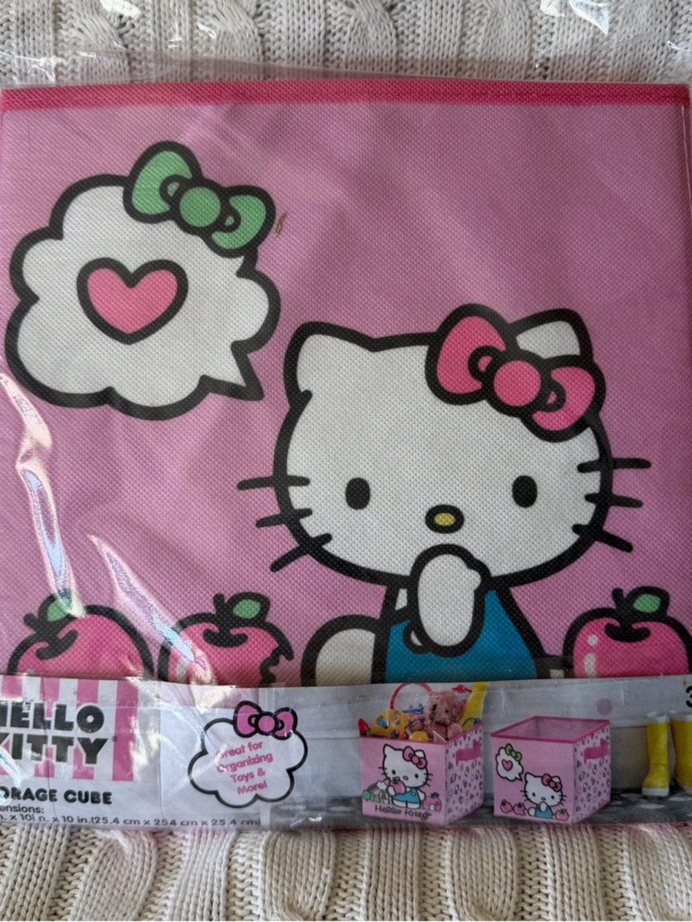 Hello Kitty Storage Cube NEW Bin Shelf Toy Organizer Gift Cleaning Sorting Bins